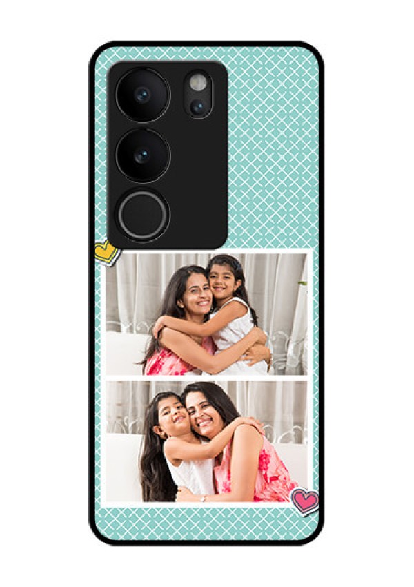 Vivo V29 Pro 5G Custom Glass Phone Case - 2 Image Holder With Pattern Design