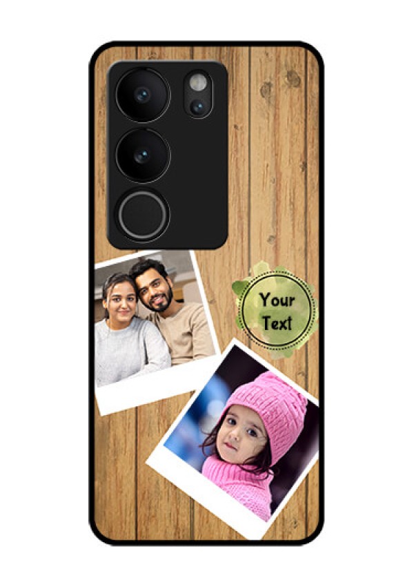 Vivo V29 Pro 5G Custom Glass Phone Case - Wooden Texture Design