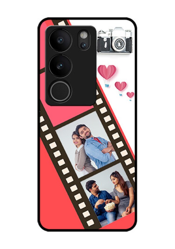 Vivo V29 Pro 5G Custom Glass Phone Case - 3 Image Holder With Film Reel