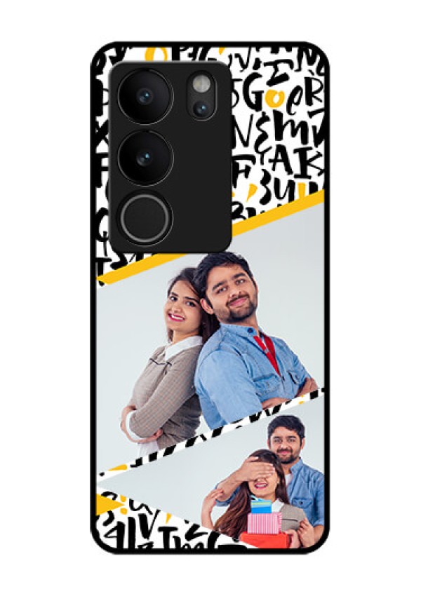 Vivo V29 Pro 5G Custom Glass Phone Case - Letters Pattern Design
