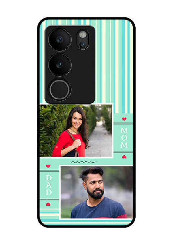 Vivo V29 Pro 5G Custom Glass Phone Case - Mom & Dad Pic Design
