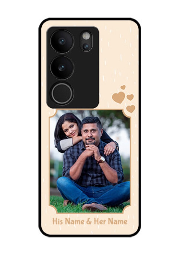 Vivo V29 Pro 5G Custom Glass Phone Case - With Confetti Love Design