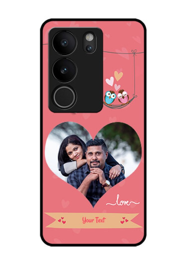Vivo V29 Pro 5G Custom Glass Phone Case - Peach Color Love Design