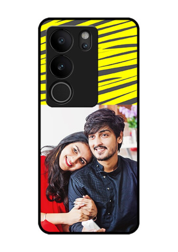 Vivo V29 Pro 5G Custom Glass Phone Case - Yellow Abstract Design