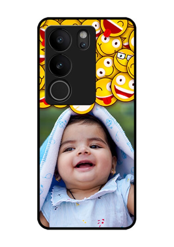 Vivo V29 Pro 5G Custom Glass Phone Case - With Smiley Emoji Design