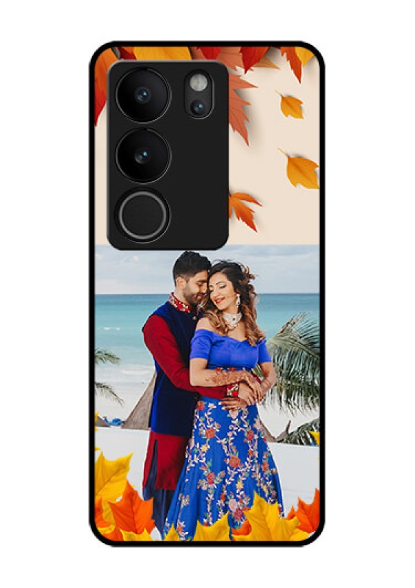 Vivo V29 Pro 5G Custom Glass Phone Case - Autumn Maple Leaves Design