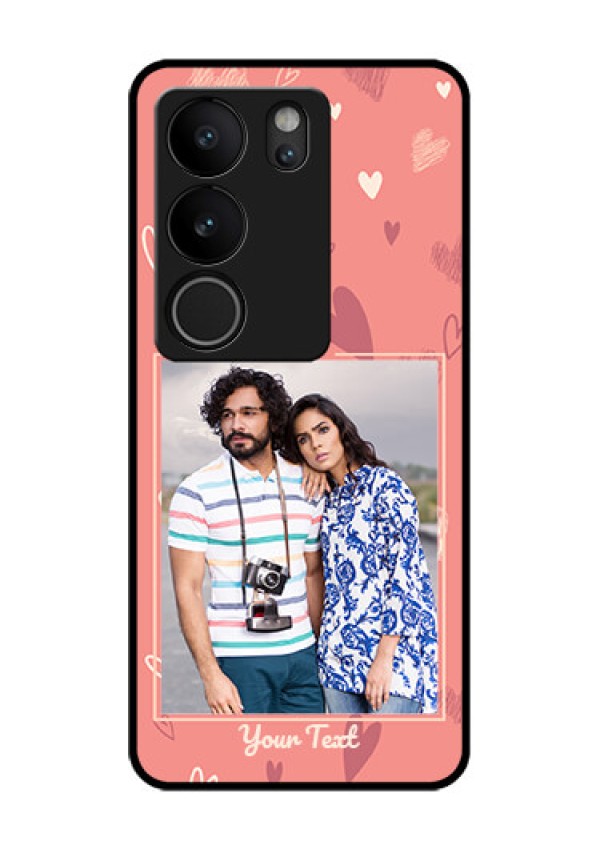 Vivo V29 Pro 5G Custom Glass Phone Case - Love Doodle Art Design