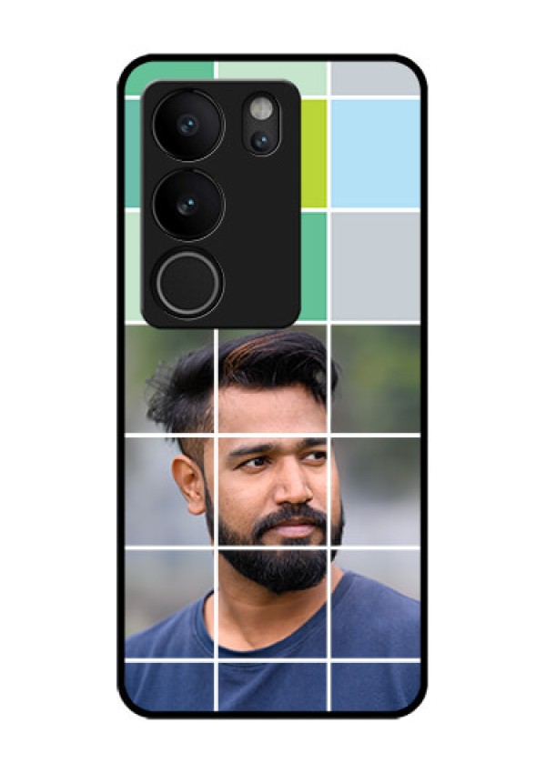 Vivo V29 Pro 5G Custom Glass Phone Case - With White Box Pattern