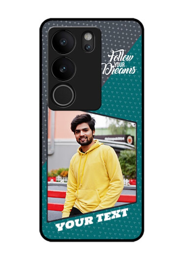 Vivo V29 Pro 5G Custom Glass Phone Case - Background Pattern Design With Quote