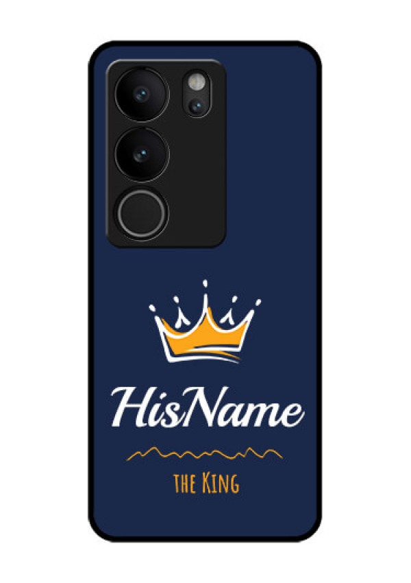 Vivo V29 Pro 5G Custom Glass Phone Case - King With Name Design