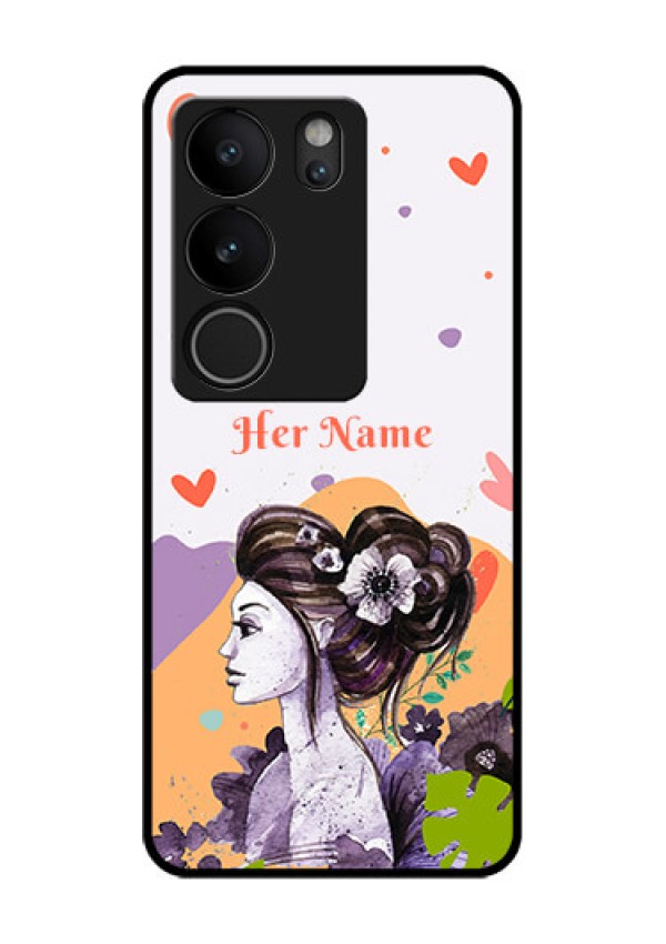 Vivo V29 Pro 5G Custom Glass Phone Case - Woman And Nature Design