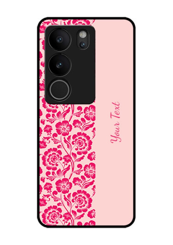 Vivo V29 Pro 5G Custom Glass Phone Case - Attractive Floral Pattern Design