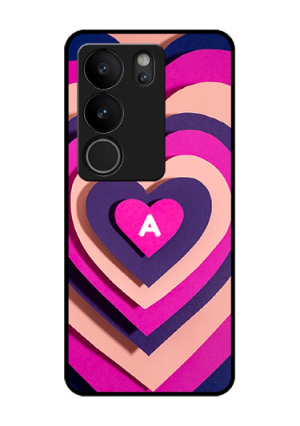 Vivo V29 Pro 5G Custom Glass Phone Case - Cute Heart Pattern Design