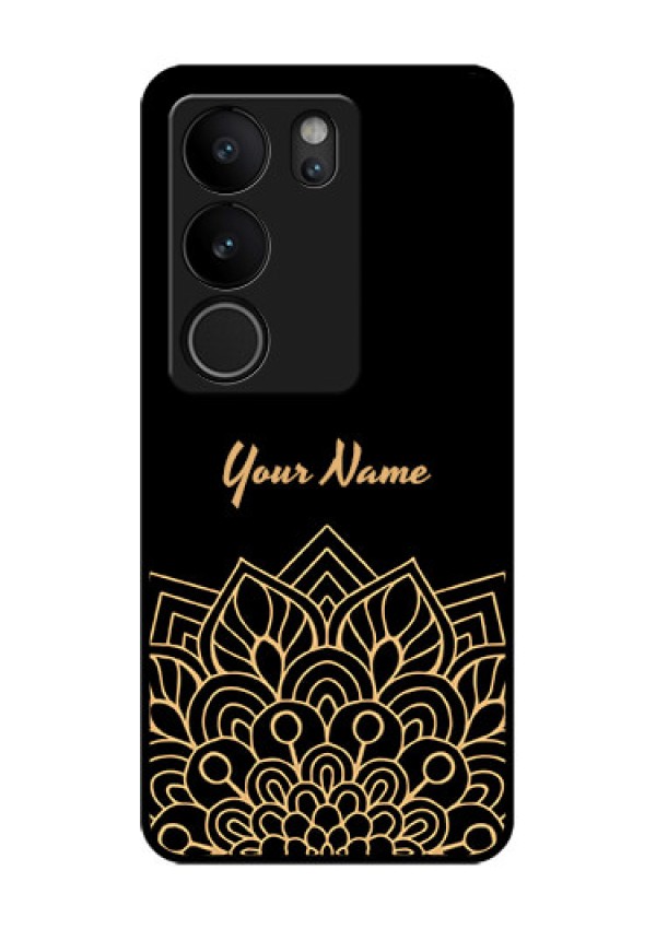 Vivo V29 Pro 5G Custom Glass Phone Case - Golden Mandala Design
