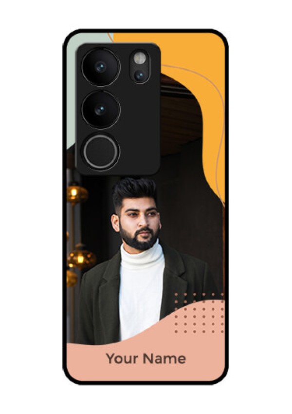 Vivo V29 Pro 5G Custom Glass Phone Case - Tri - Coloured Overlay Design
