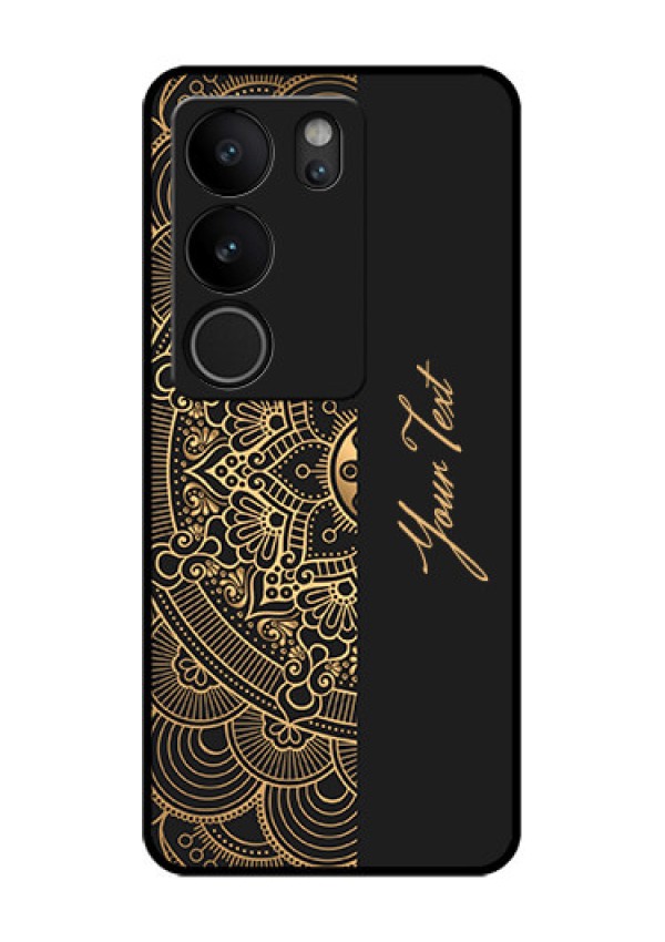 Vivo V29 Pro 5G Custom Glass Phone Case - Mandala Art With Custom Text Design