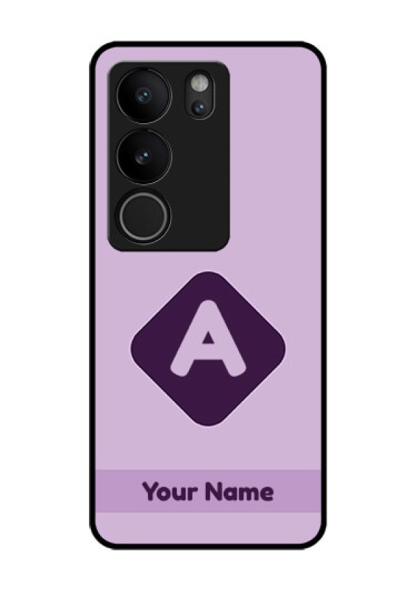Vivo V29 Pro 5G Custom Glass Phone Case - Custom Letter In Curved Badge Design