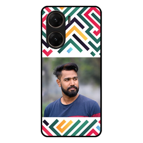 Vivo V29E 5G Custom Glass Phone Case - Colorful Maze Pattern Design Vivo V29E 5G Custom Glass Phone Case - Colorful Maze Pattern Design