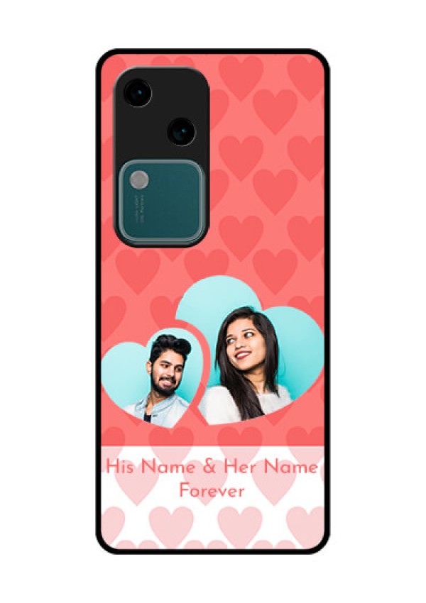 Vivo V30 5G Custom Glass Phone Case - Couple Pic Upload Design