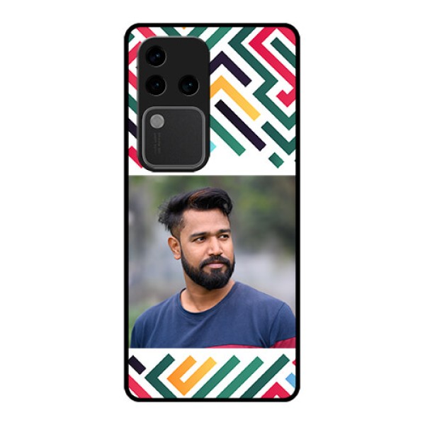 Vivo V30 Pro 5G Custom Glass Phone Case - Colorful Maze Pattern Design Vivo V30 Pro 5G Custom Glass Phone Case - Colorful Maze Pattern Design