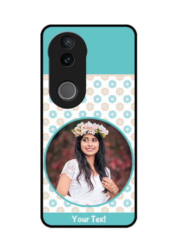 Vivo V50 5G Custom Glass Phone CaseBeautiful Flowers Design