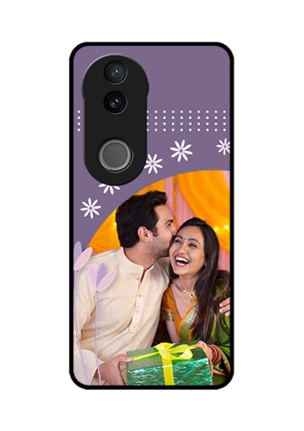 Vivo V50 5G Custom Glass Phone CaseLavender Flowers Design