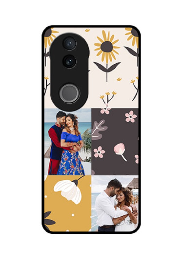 Vivo V50 5G Custom Glass Phone Case3 Images With Floral Design
