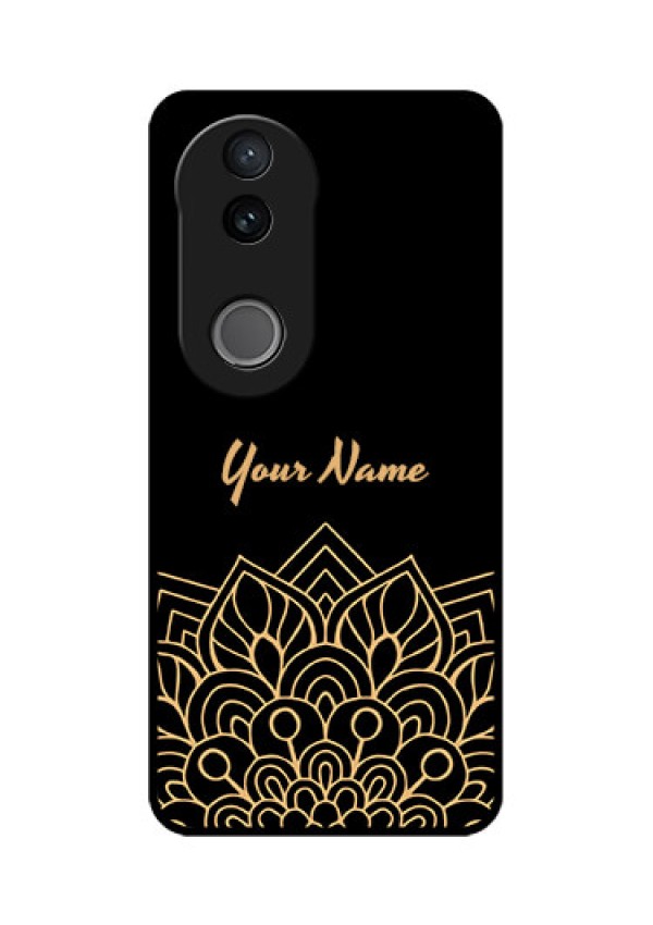 Vivo V50 5G Custom Glass Phone CaseGolden Mandala Design