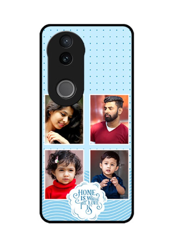 Vivo V50 5G Custom Glass Phone CaseCute Love Quote With 4 Pic Upload Design