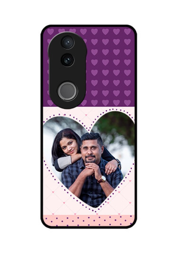 Vivo V50e 5G Custom Glass Phone Case - Violet Love Dots Design
