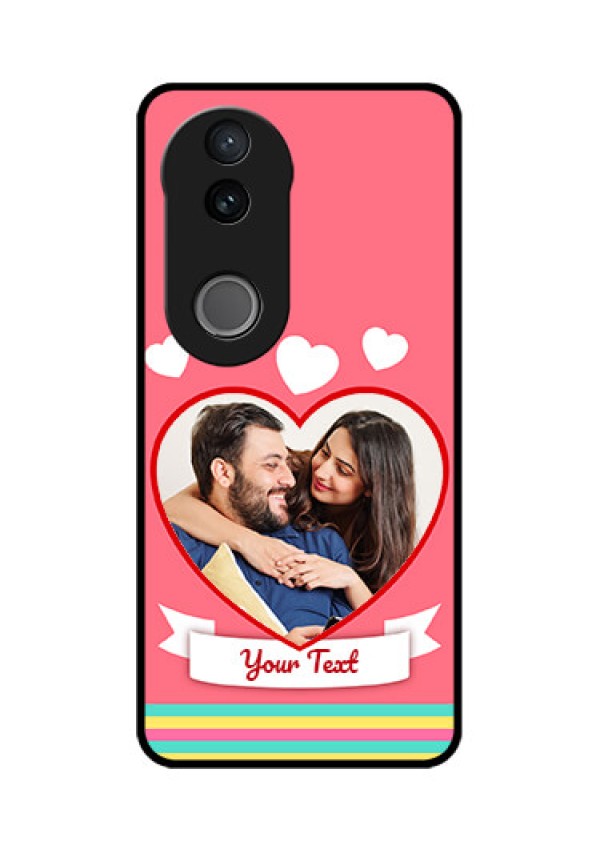 Vivo V50e 5G Custom Glass Phone Case - Love Shapes Doodle Design