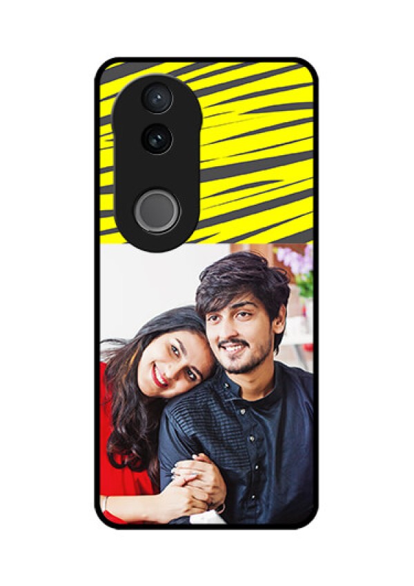 Vivo V50e 5G Custom Glass Phone Case - Yellow Abstract Design