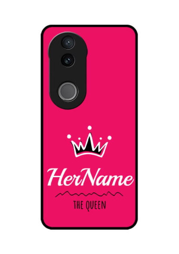 Vivo V50e 5G Custom Glass Phone Case - Queen With Name Design