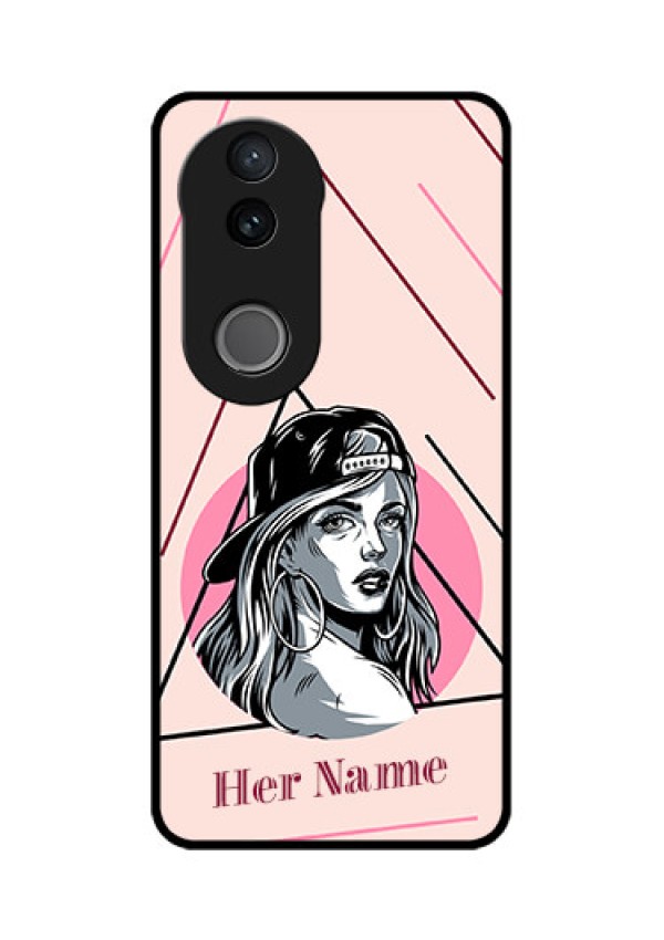 Vivo V50e 5G Custom Glass Phone Case - Rockstar Girl Design