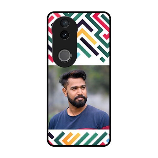Vivo V50e 5G Custom Glass Phone Case - Colorful Maze Pattern Design Vivo V50e 5G Custom Glass Phone Case - Colorful Maze Pattern Design