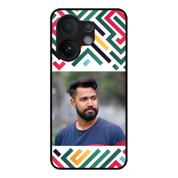 Vivo V60 5G Custom Glass Phone Case - Colorful Maze Pattern Design Vivo V60 5G Custom Glass Phone Case - Colorful Maze Pattern Design