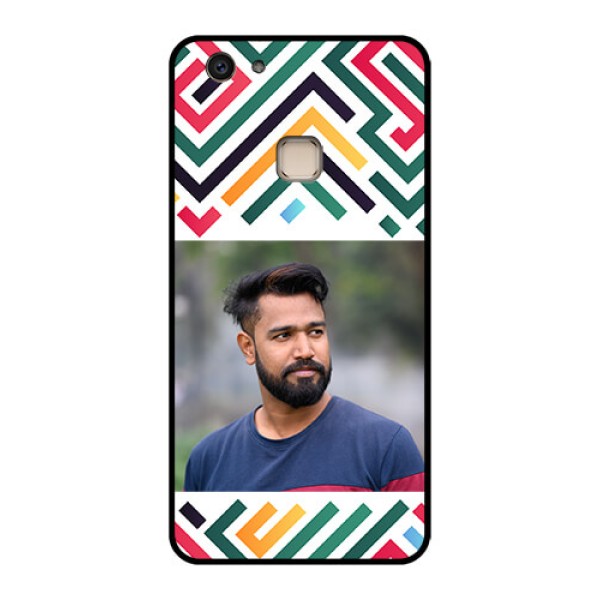 Vivo V7 Plus Custom Glass Phone Case - Colorful Maze Pattern Design Vivo V7 Plus Custom Glass Phone Case - Colorful Maze Pattern Design