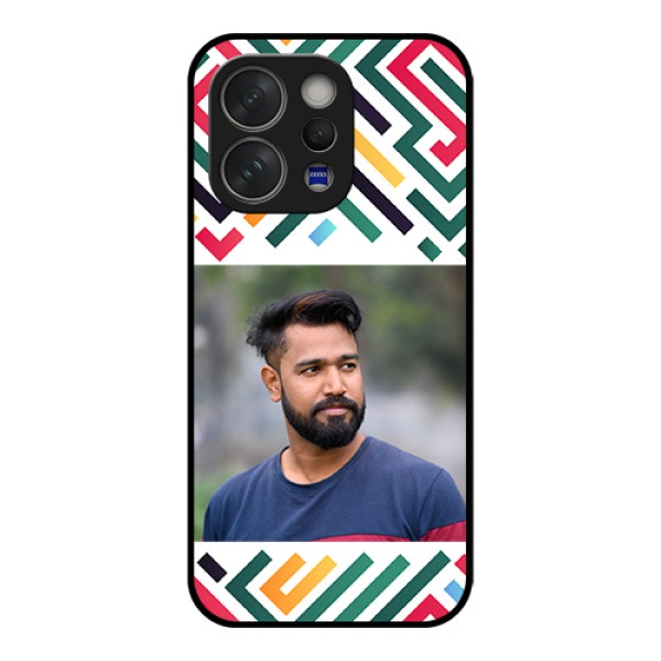 Vivo V70 5G Custom Glass Phone Case - Colorful Maze Pattern Design Vivo V70 5G Custom Glass Phone Case - Colorful Maze Pattern Design