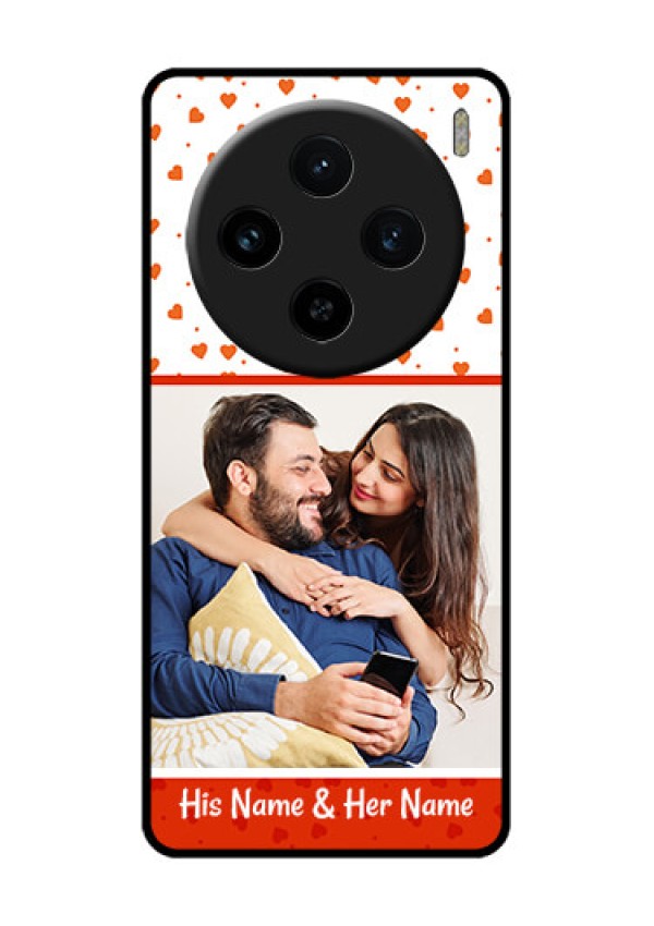 Vivo X100 5G Custom Glass Phone Case - Orange Love Symbol Design