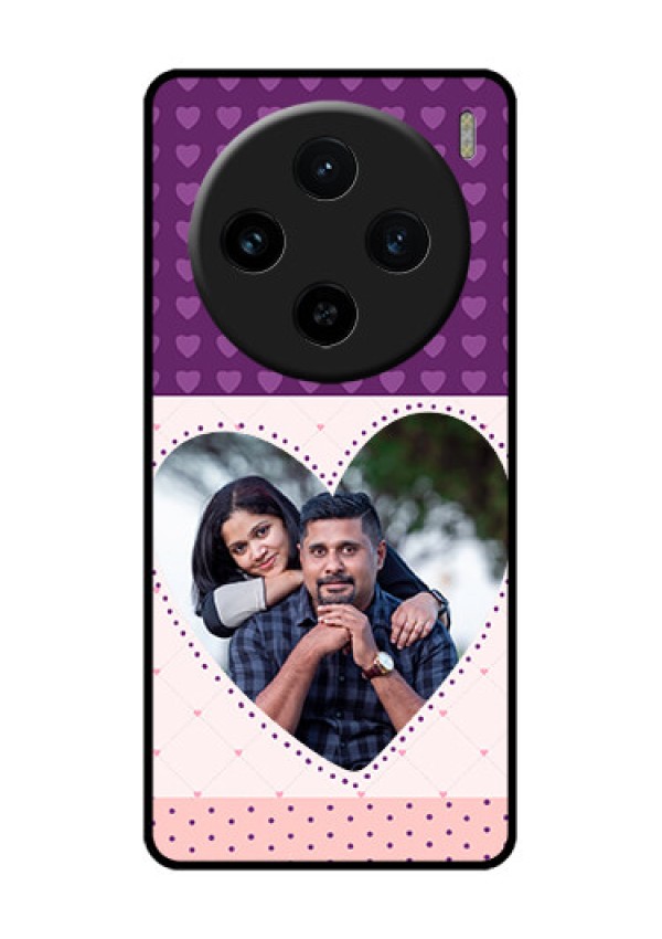 Vivo X100 5G Custom Glass Phone Case - Violet Love Dots Design