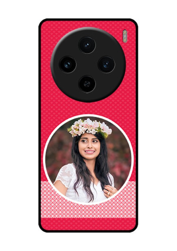 Vivo X100 5G Custom Glass Phone Case - Pink Color Pattern Design