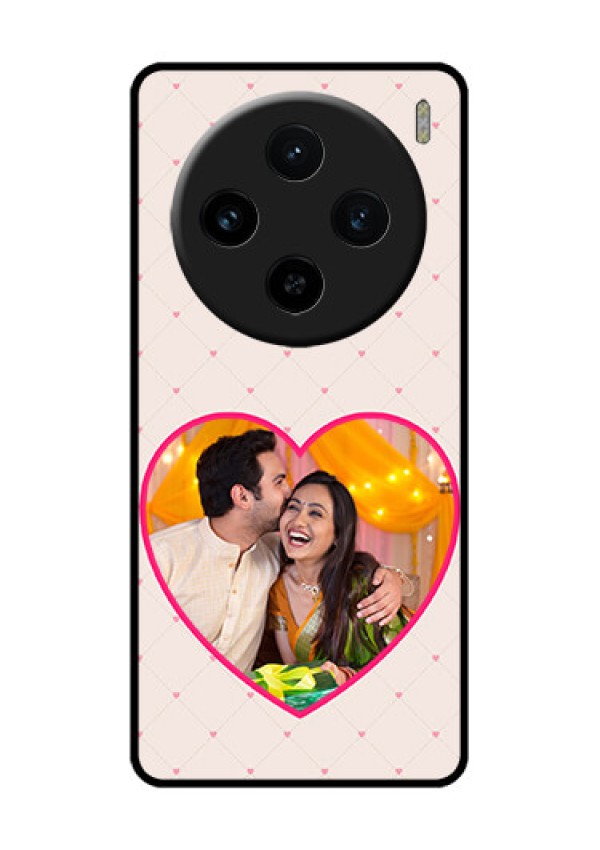 Vivo X100 5G Custom Glass Phone Case - Heart Shape Design