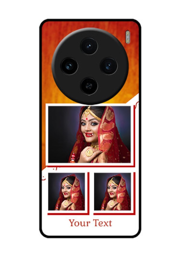 Vivo X100 5G Custom Glass Phone Case - Wedding Memories Design