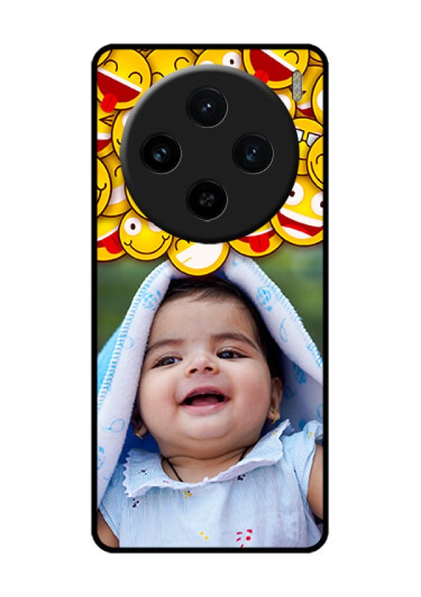 Vivo X100 5G Custom Glass Phone Case - With Smiley Emoji Design