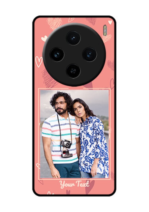 Vivo X100 5G Custom Glass Phone Case - Love Doodle Art Design
