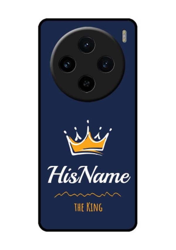 Vivo X100 5G Custom Glass Phone Case - King With Name Design