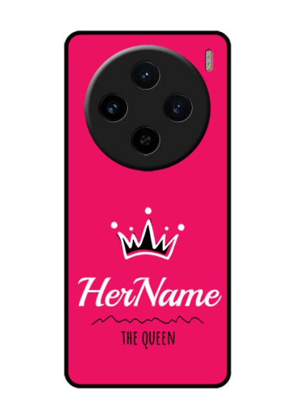 Vivo X100 5G Custom Glass Phone Case - Queen With Name Design
