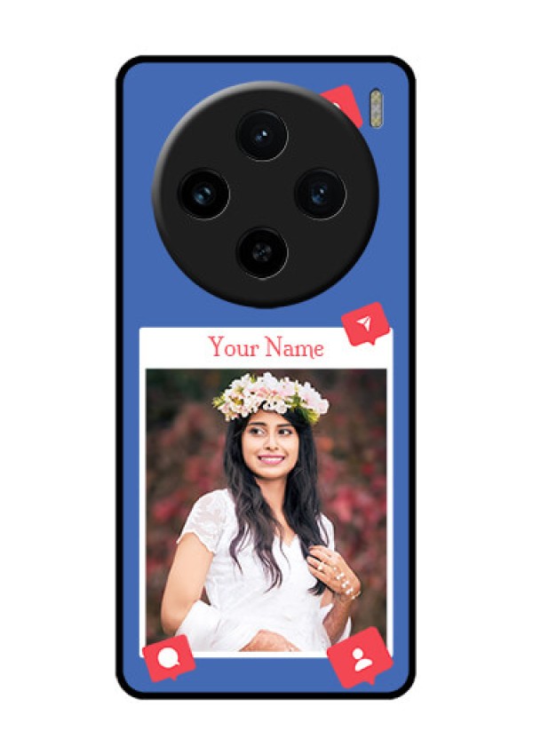 Vivo X100 5G Custom Glass Phone Case - Like Share And Comment Design