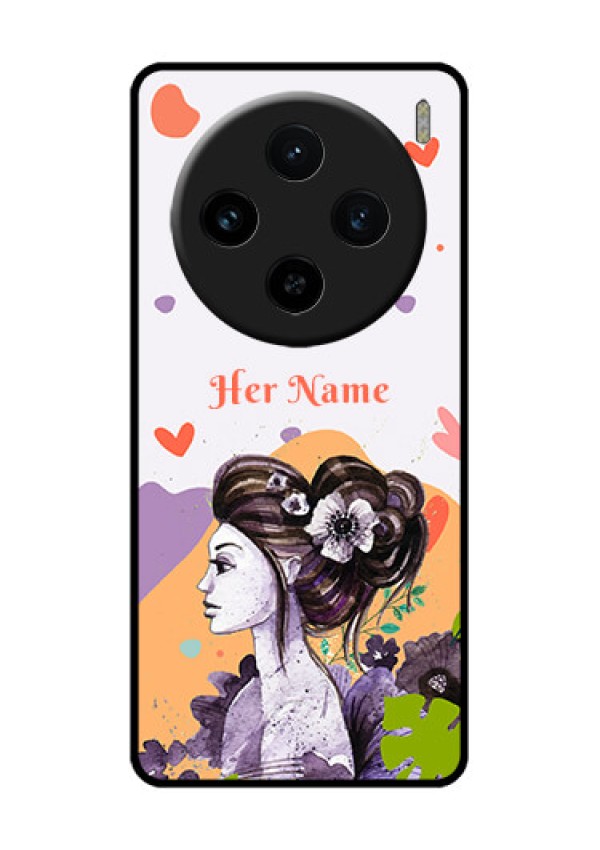 Vivo X100 5G Custom Glass Phone Case - Woman And Nature Design