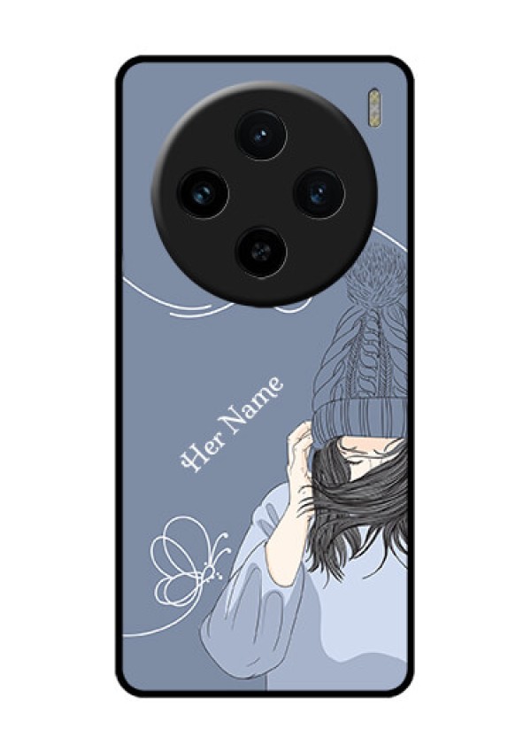 Vivo X100 5G Custom Glass Phone Case - Girl In Winter Outfit Design